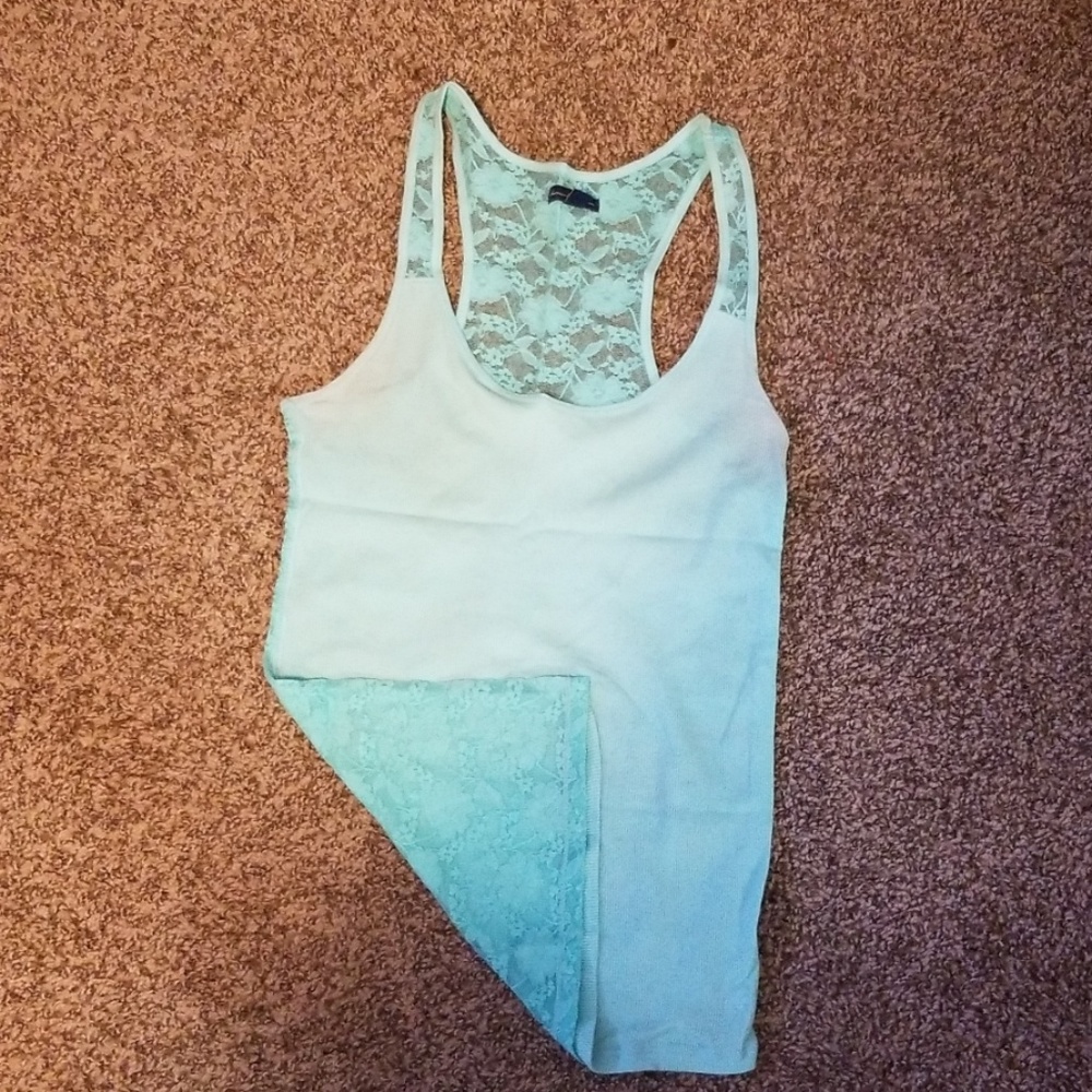 Lace back tank top